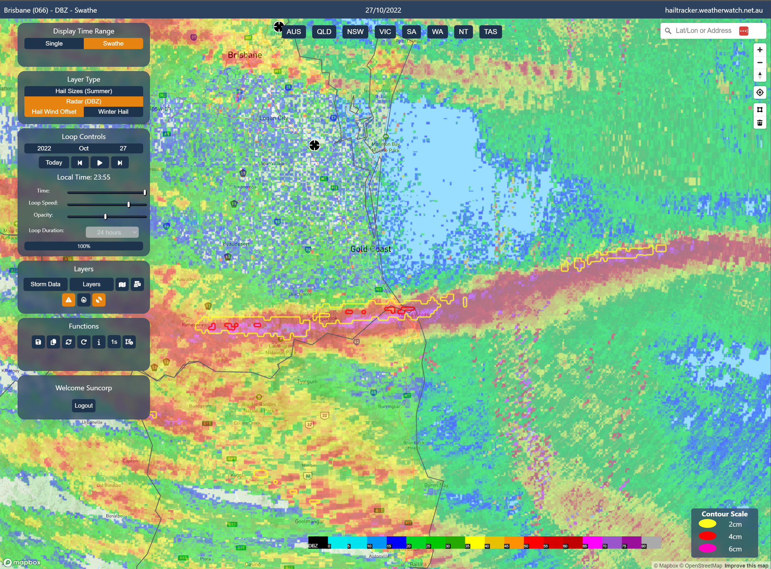 An example of the hail wind offset